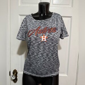 New Era Womens MLB Houston Astros Baseball Short Sleeve Shirt Size XS Grey